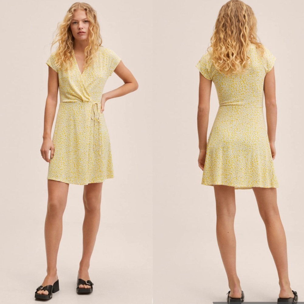Print wrap dress